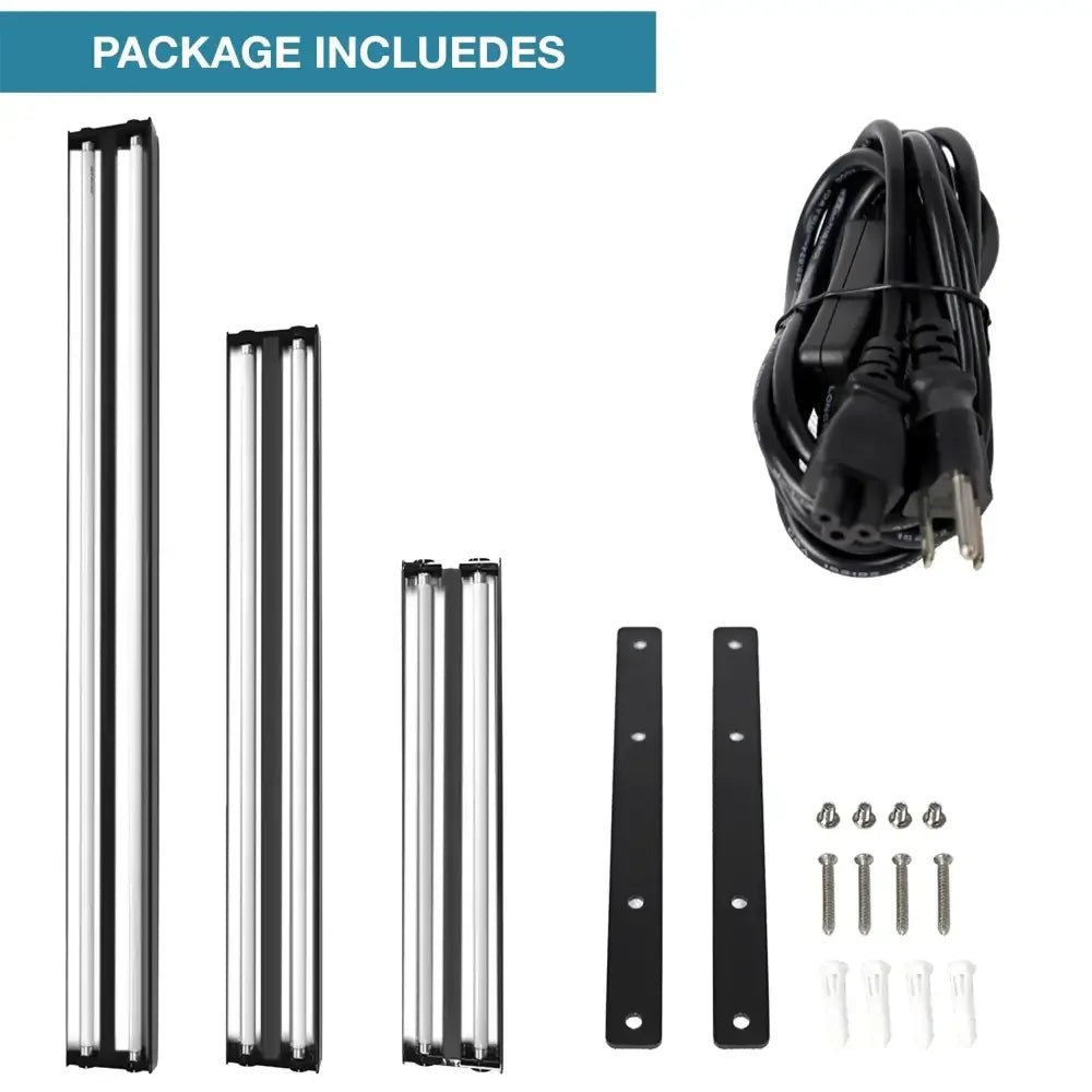 Talis - us Double Bulb Fixture with Arcadia and 6.5k Day - Light Bulbs HO T5 UVB Reptile Light Terrarium Hood - Talis Us