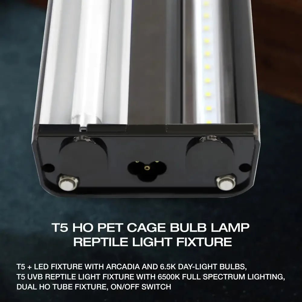 Talis - us Double Fixture with Arcadia Bulb and LED Bar HO T5 UVB Reptiles Aquarium Light Arboreal Terrarium Hood - Talis Us