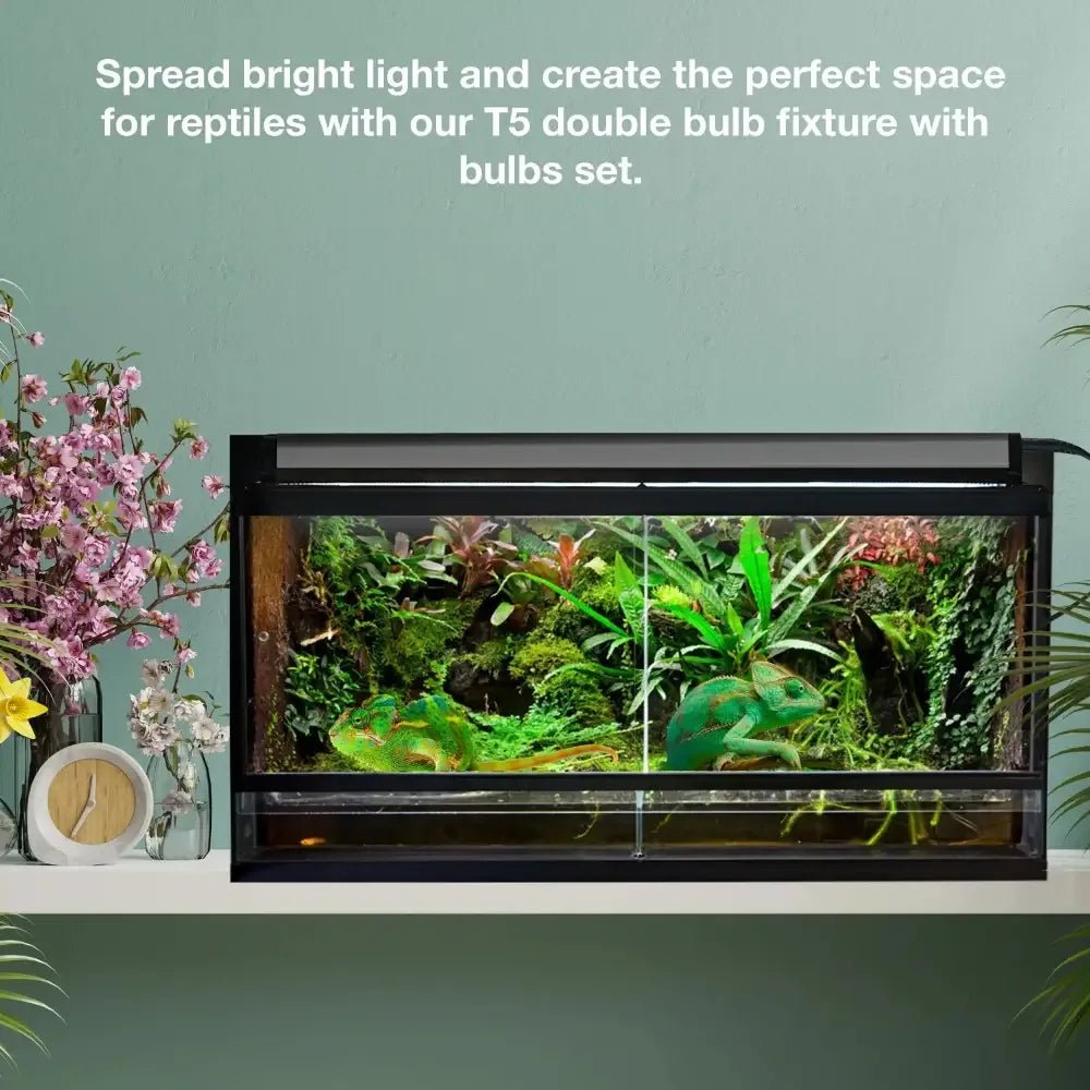 Talis - us Double Fixture with Arcadia Bulb and LED Bar HO T5 UVB Reptiles Aquarium Light Arboreal Terrarium Hood - Talis Us