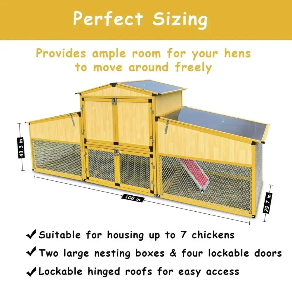 Talis - us Large Chicken Coop Poultry Cage with Nesting Box Run - Talis Us