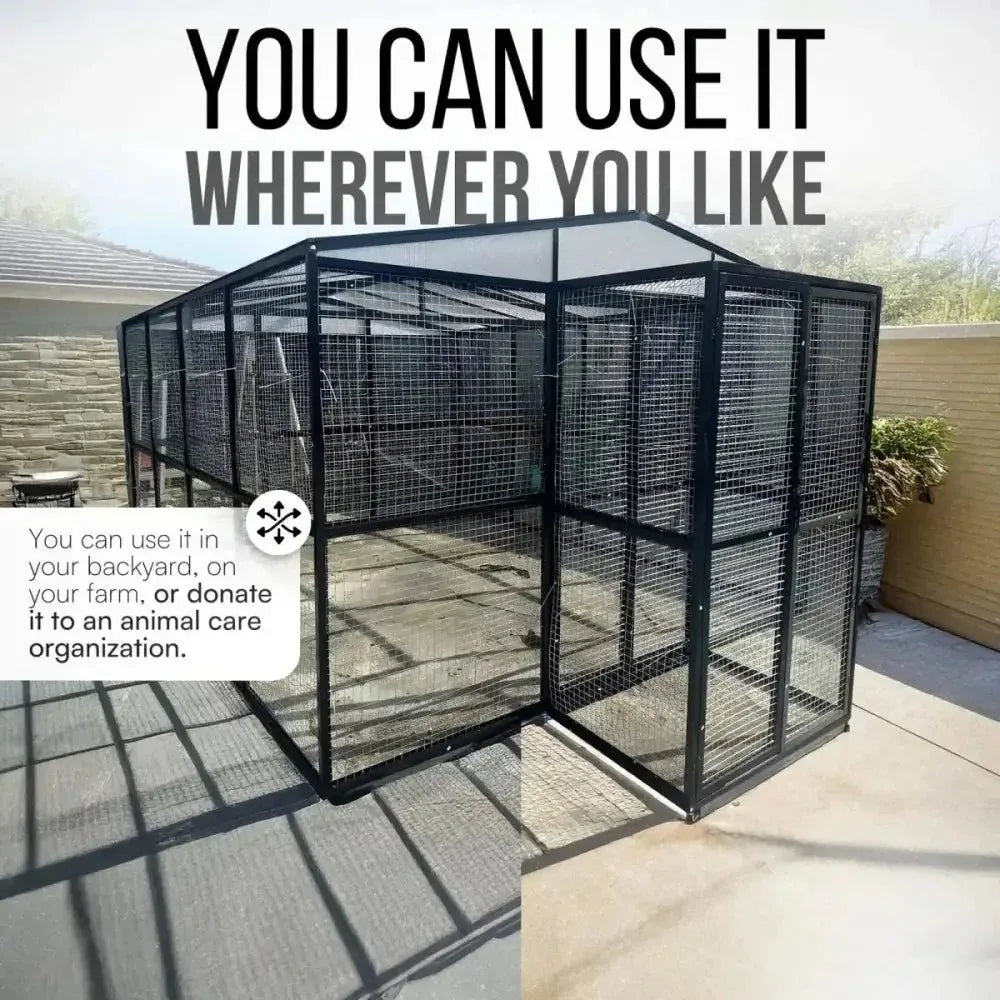 Talis - us Large Outdoor Bird Aviary Walk - In Iron Mesh Cage with Double Doors - Talis Us