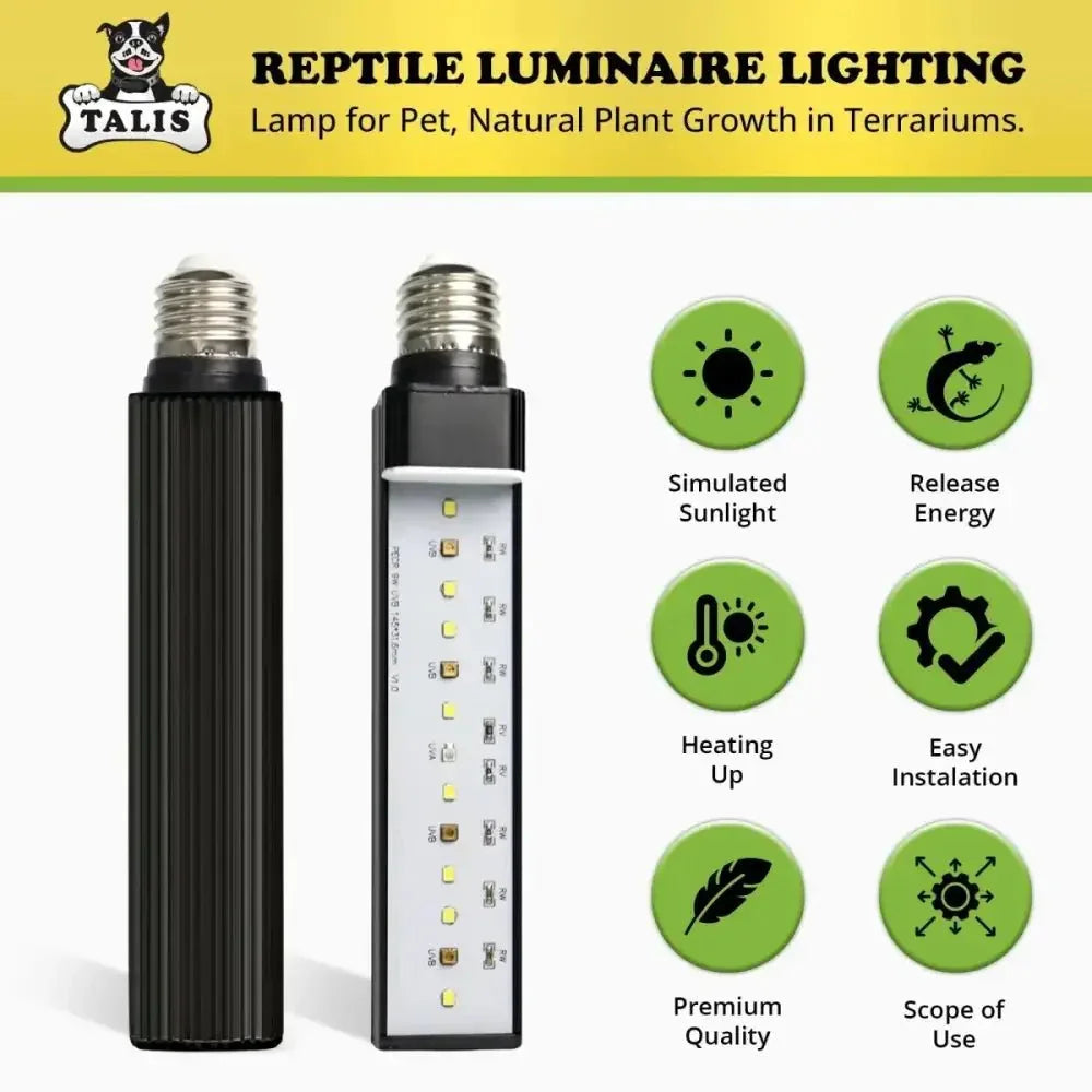 Talis - us LED UVA /UVB Sun Lamp Reptile Lights for Turtle Chameleon Lizard and Snake - Talis Us