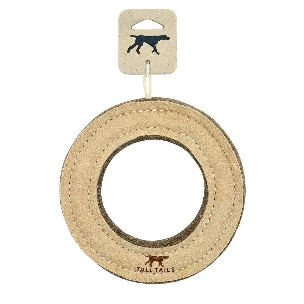 Tall Tails Natural Leather Ring Toy, 7" - Talis Us