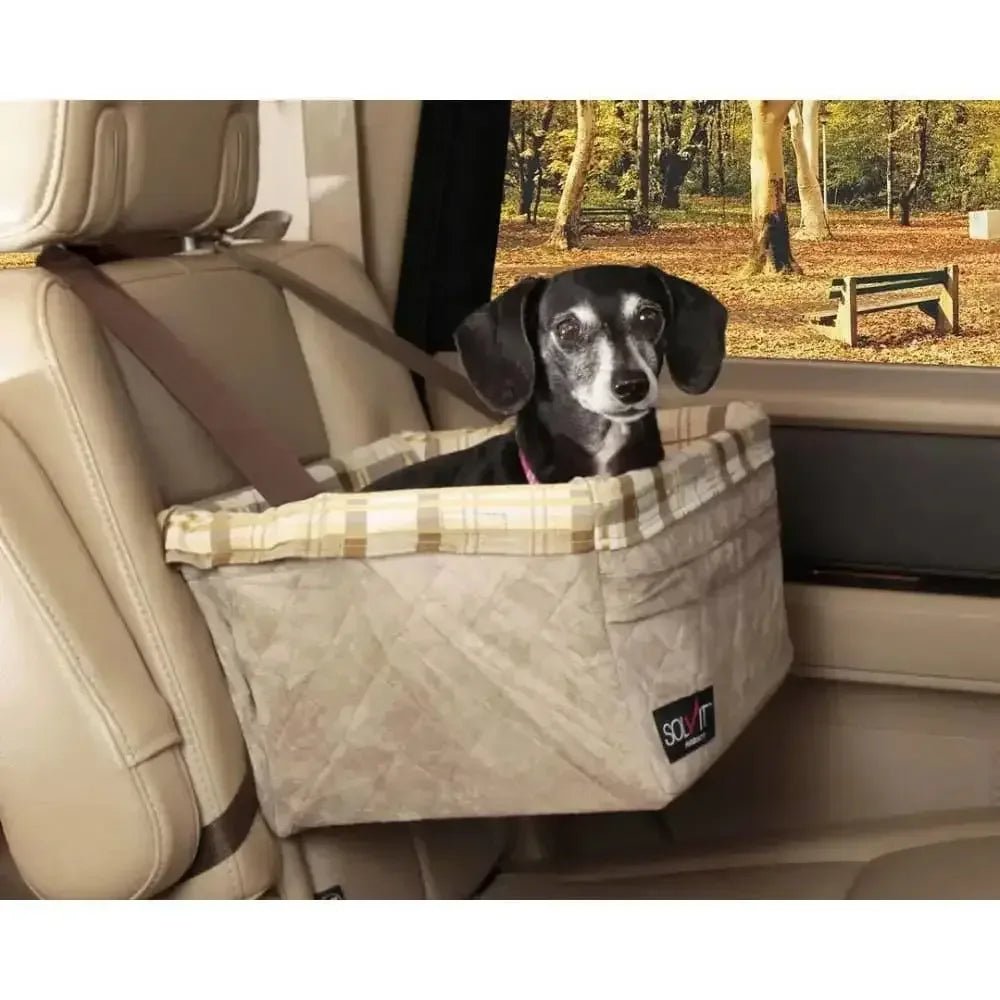 Tan Happy Ride™ Quilted Booster Seat Brown Box - Talis Us