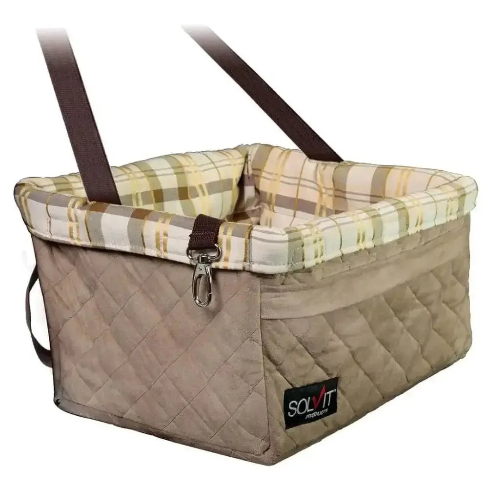 Tan Happy Ride™ Quilted Booster Seat Brown Box - Talis Us