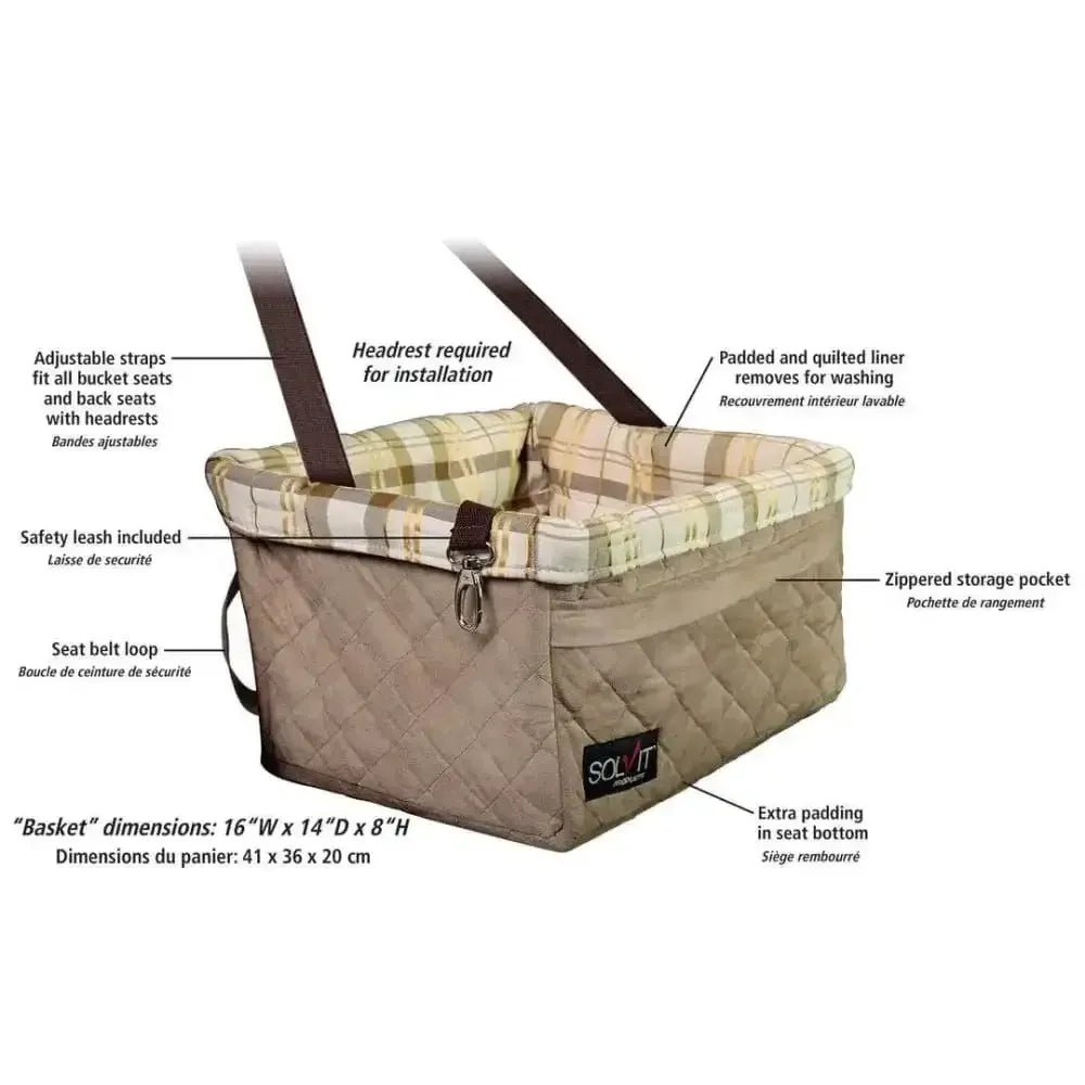 Tan Happy Ride™ Quilted Booster Seat Brown Box - Talis Us