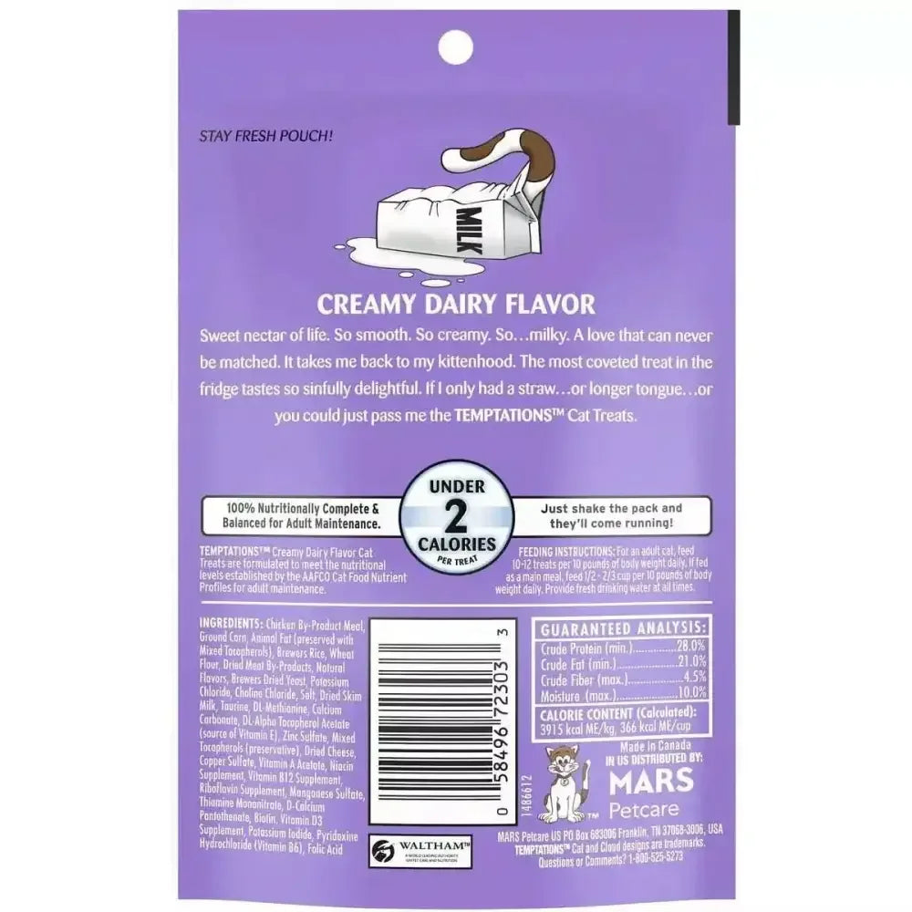 Temptations Creamy Dairy Flavor Cat Treats Temptations