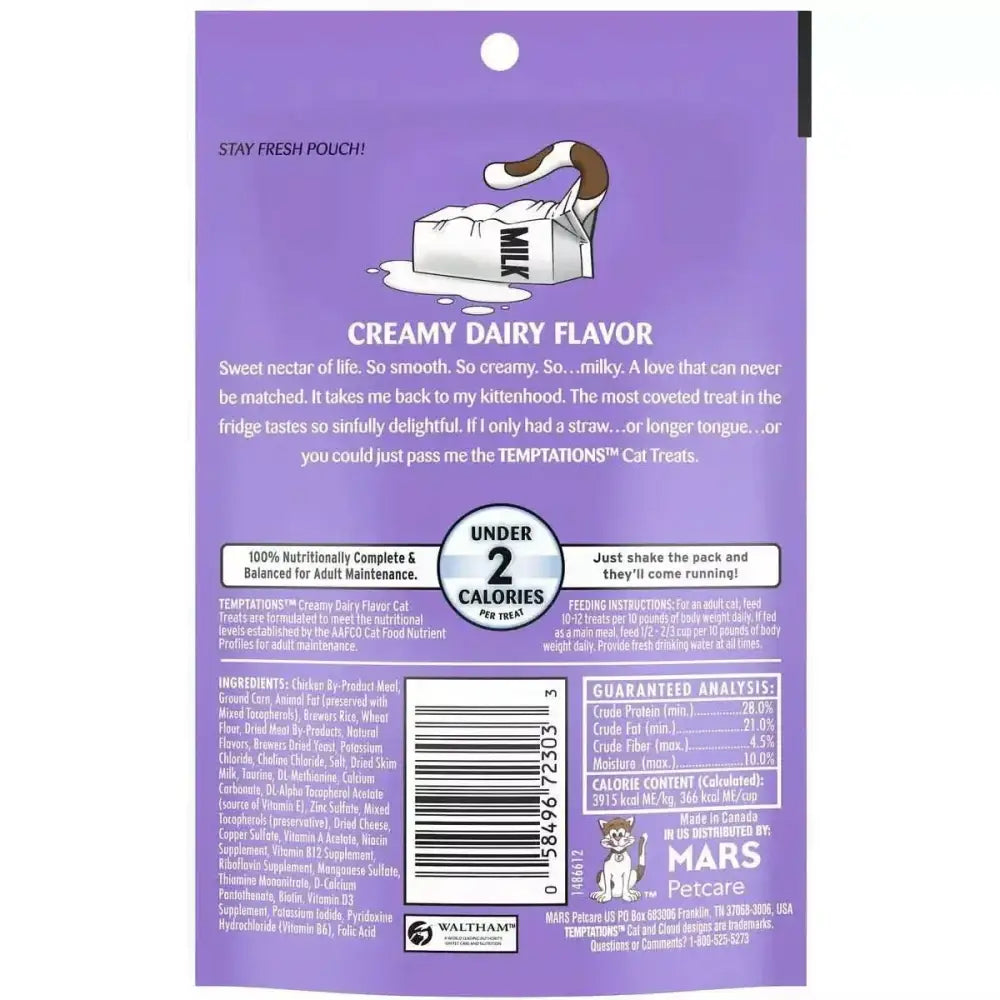 Temptations Creamy Dairy Flavor Cat Treats Temptations