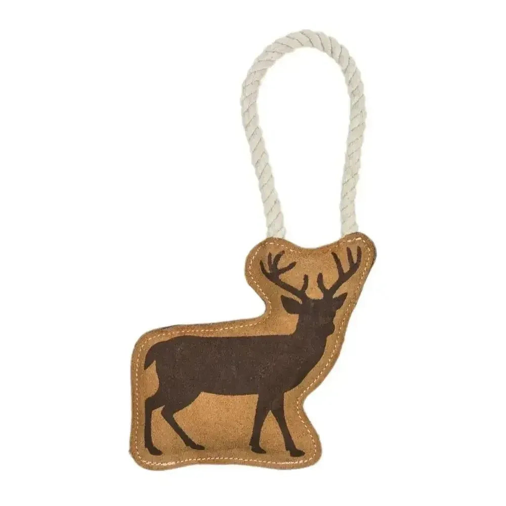 Territory Natural Leather Tug Dog Toy 8" - Talis Us