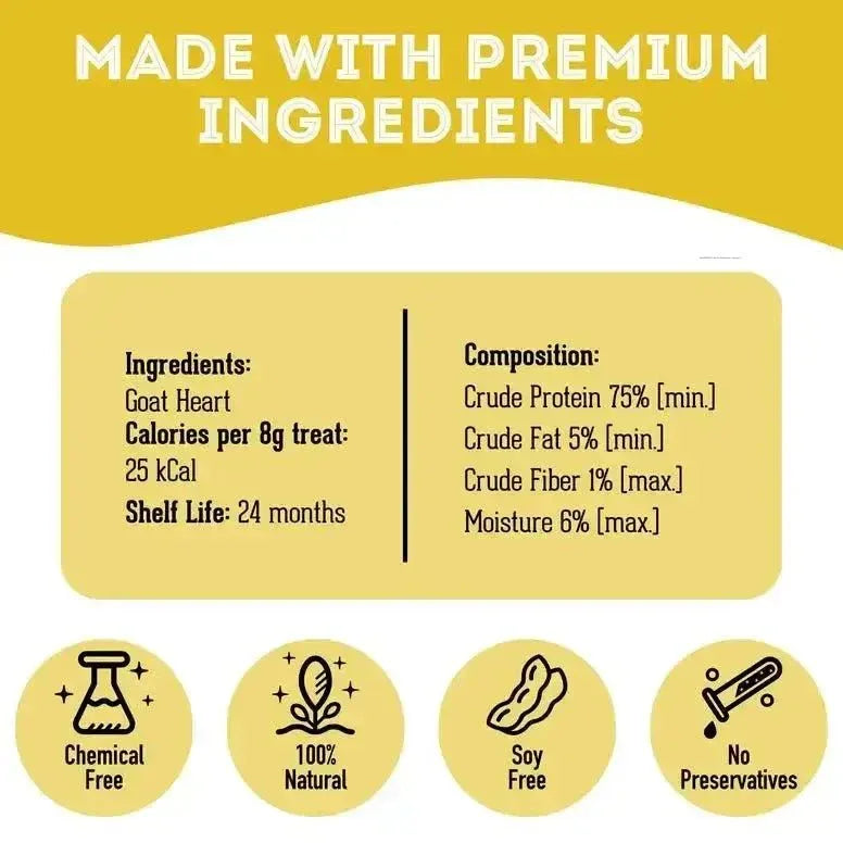 The Granville Island Dehydrated Protein Goat Heart Treat For Dogs 2.8 oz - Talis Us