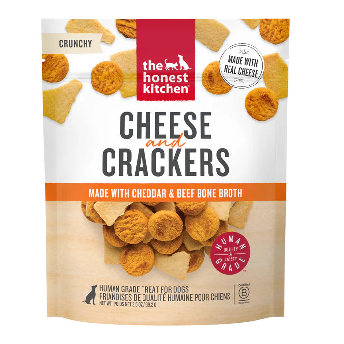 The Honest Kitchen cheese and crackers dog treats made with real cheddar and beef bone broth