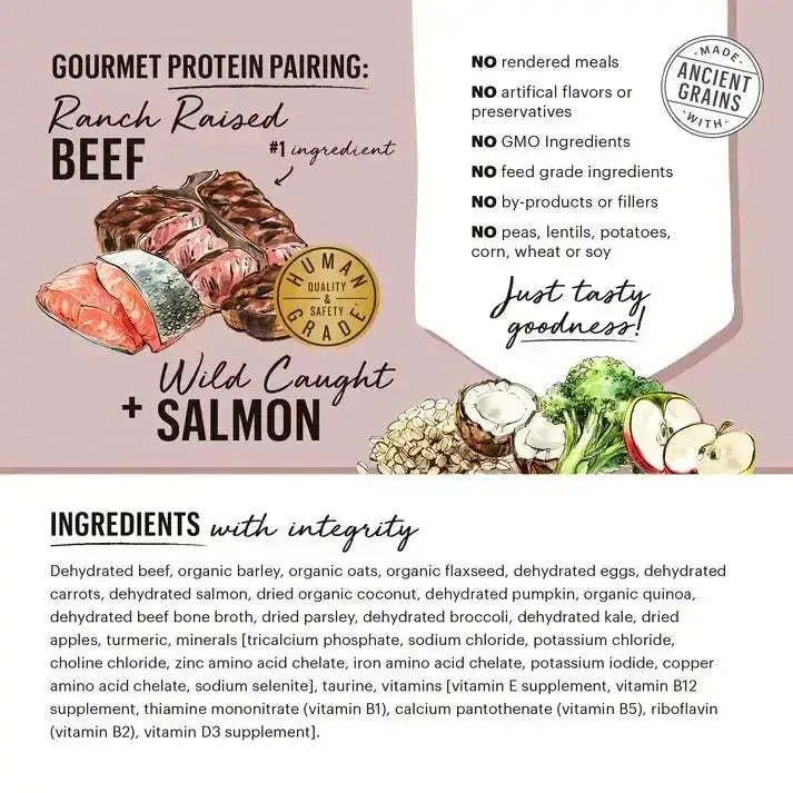 The Honest Kitchen Dehydrated Gourmet Grains Beef & Salmon Dog Food, - Talis Us