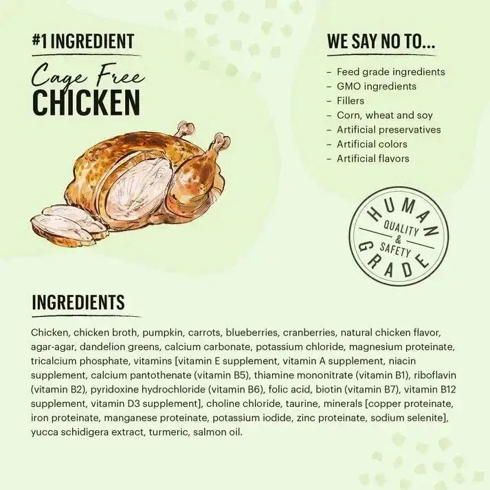 The Honest Kitchen Grain Free Minced Chicken in Bone Broth Gravy Wet Cat Food 12/5.5oz - Talis Us