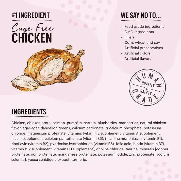 The Honest Kitchen Grain Free Minced Chicken & Salmon in Bone Broth Gravy Wet Cat Food 12/5.5oz - Talis Us