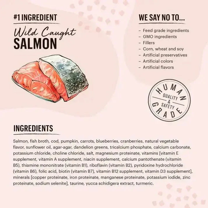 The Honest Kitchen Grain Free Minced Salmon & Cod in Fish Broth Gravy Wet Cat Food 12/5.5oz - Talis Us