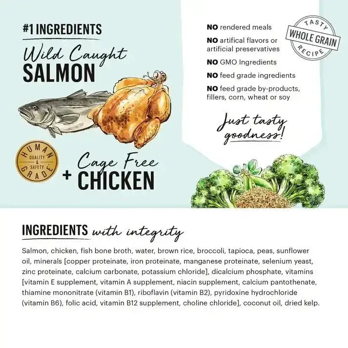 The Honest Kitchen One Pot Stews: Simmered Salmon & Chicken Stew with Brown Rice & Broccoli Wet Dog Food 6/10.5oz - Talis Us