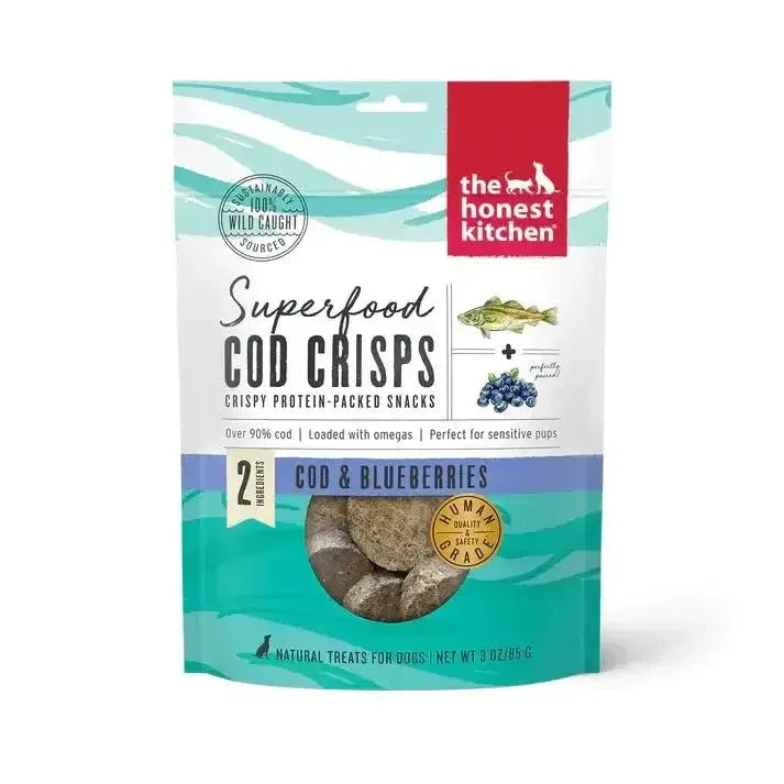 The Honest Kitchen Superfood Cod Crisps: Cod & Blueberry Dog Treats 3oz - Talis Us