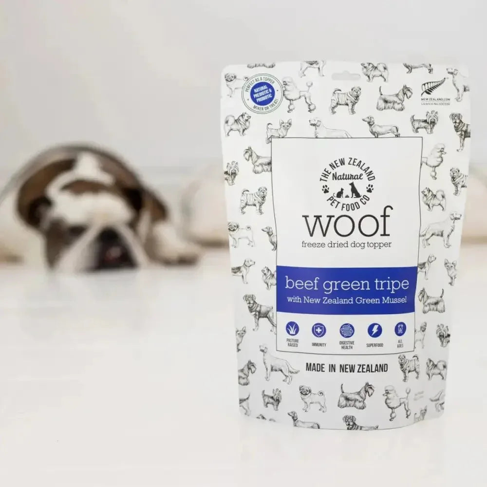 The New Zealand Natural Pet Food Co Woof Beef Green Tripe Dog Food Topper 6.3oz - Talis Us
