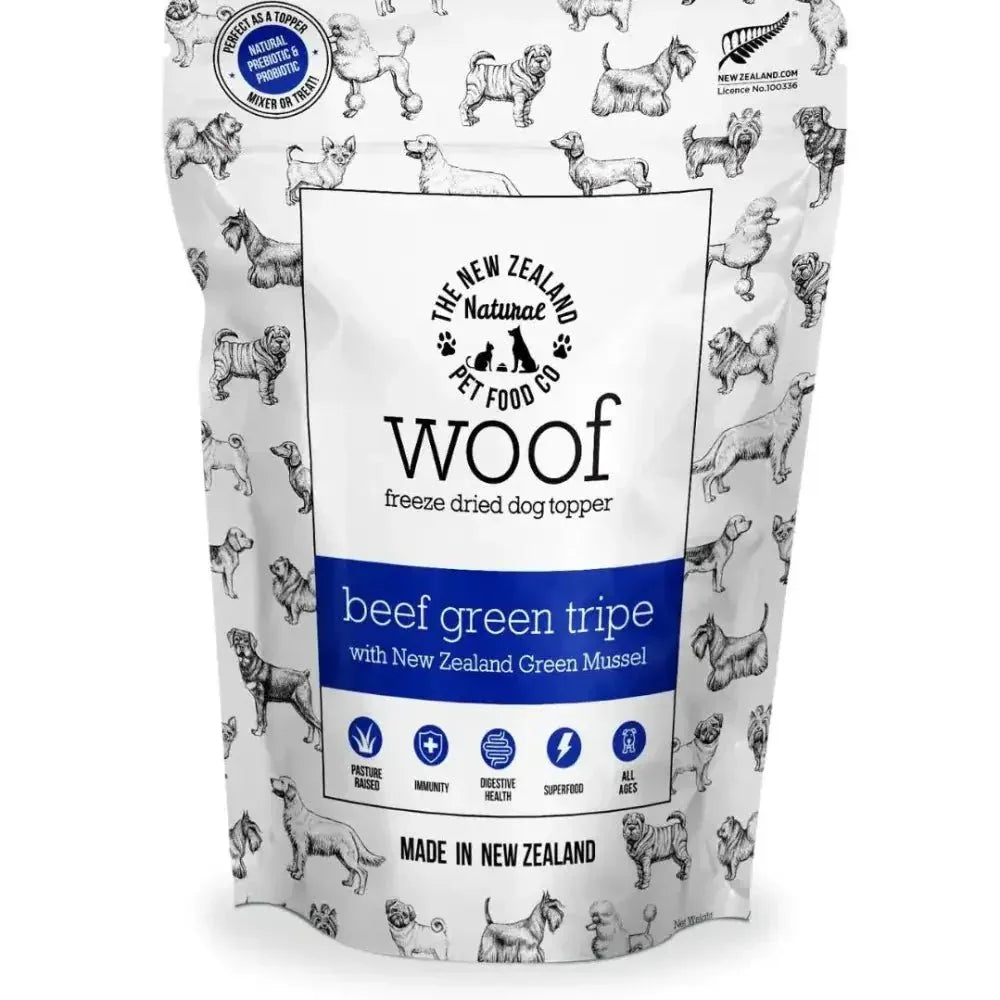 The New Zealand Natural Pet Food Co Woof Beef Green Tripe Dog Food Topper 6.3oz - Talis Us