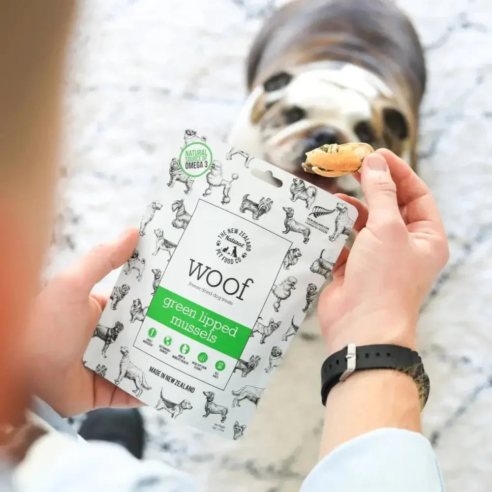 The New Zealand Natural Pet Food Co Woof Green Mussel Dog Treats 1.76oz - Talis Us