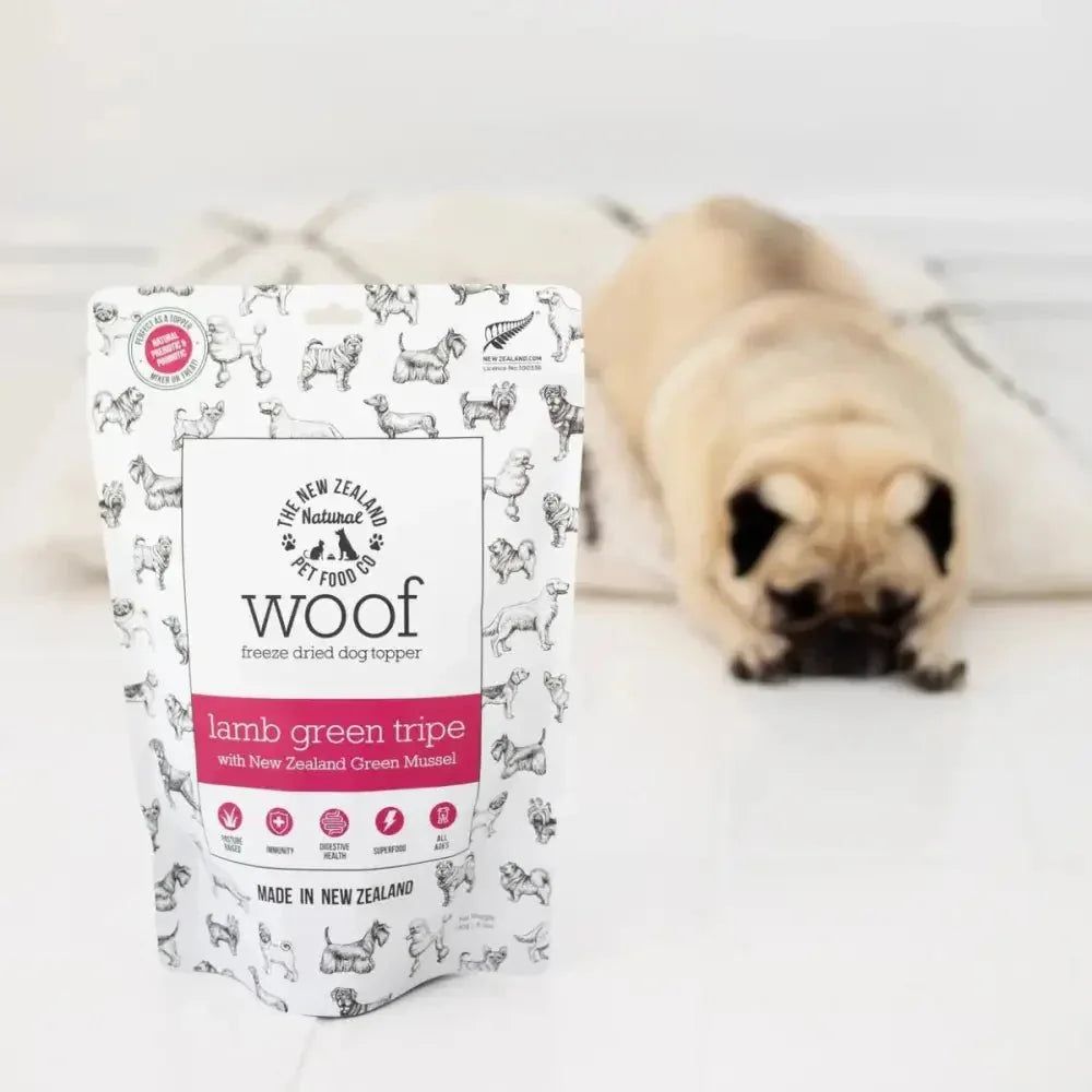 The New Zealand Natural Pet Food Co Woof Lamb Green Tripe Dog Food Topper 6.3oz - Talis Us