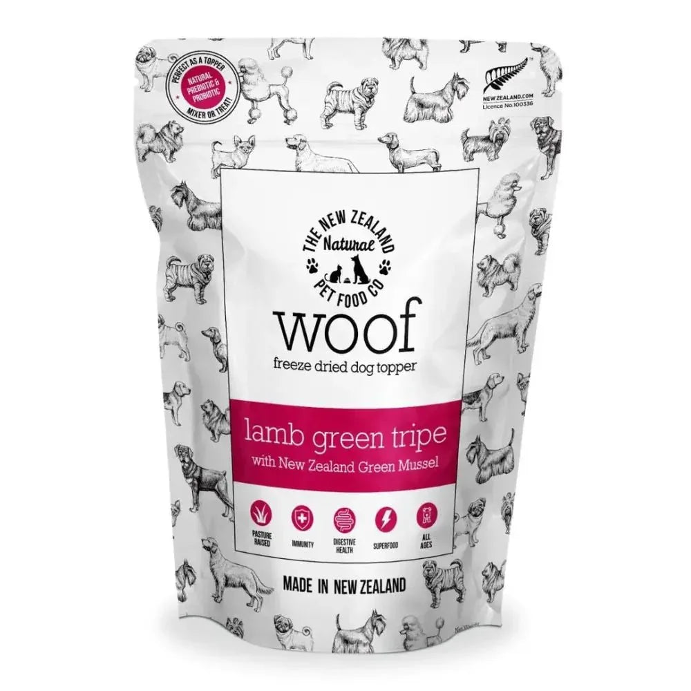 The New Zealand Natural Pet Food Co Woof Lamb Green Tripe Dog Food Topper 6.3oz - Talis Us