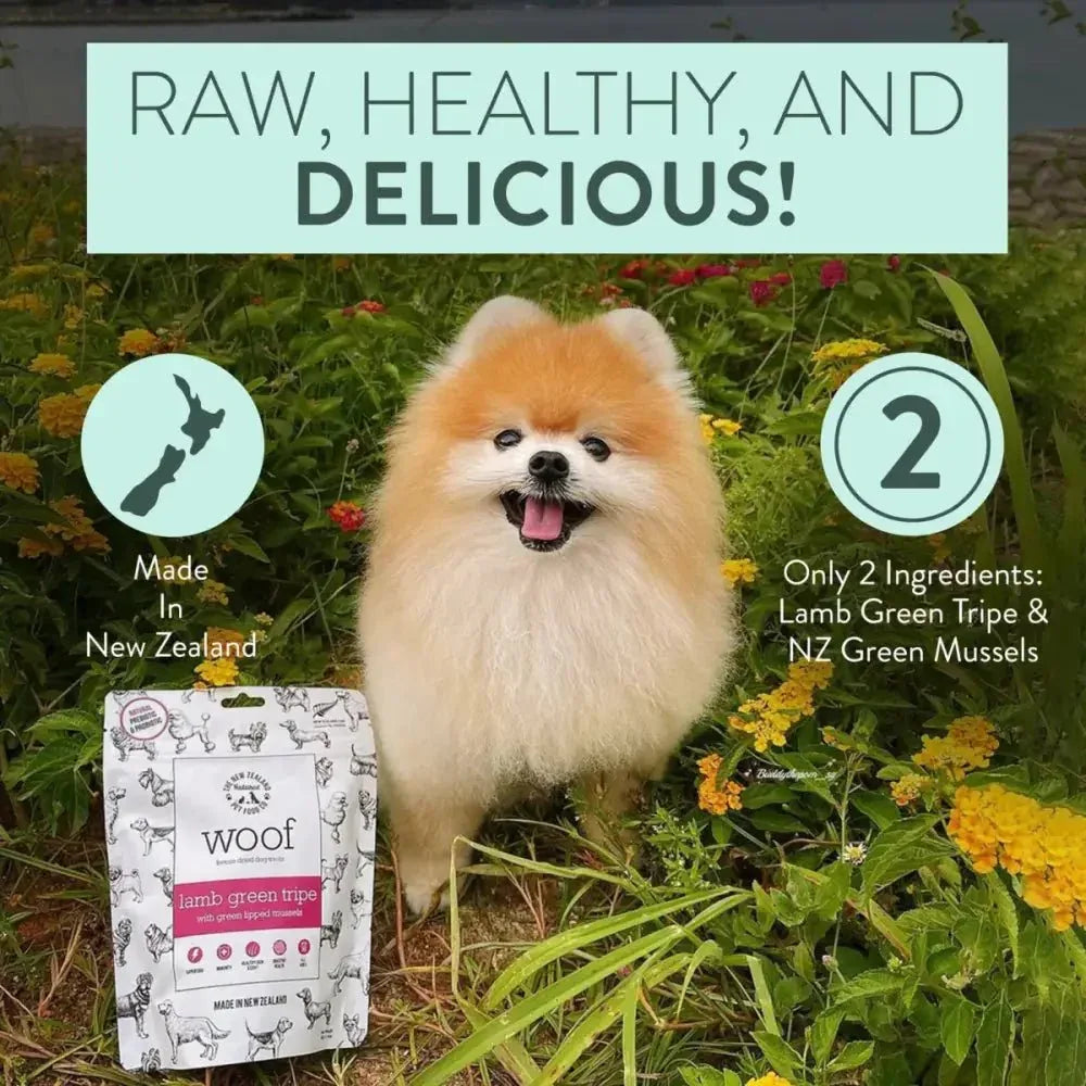 The New Zealand Natural Pet Food Co Woof Lamb Green Tripe Dog Food Topper 6.3oz - Talis Us