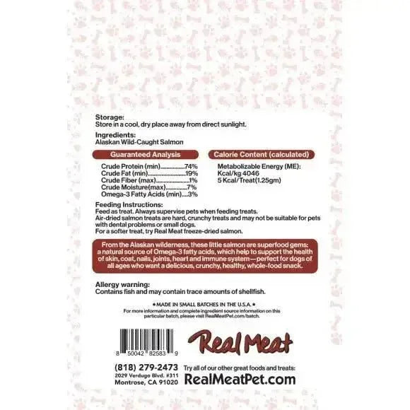 The Real Meat Company Air - Dried Salmon Skin On Dog Treats 3oz - Talis Us