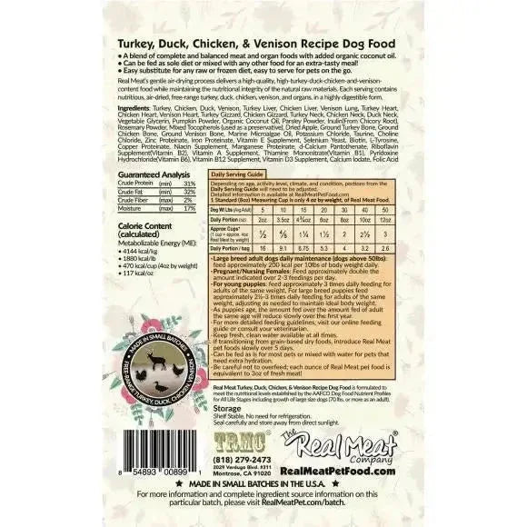 The Real Meat Company Air - Dried Turduckenson Dog Food 2lb - Talis Us