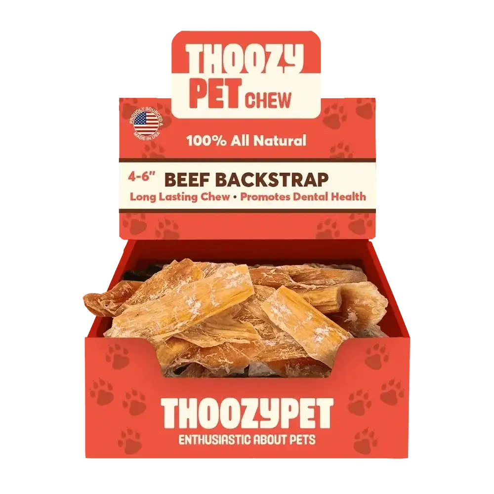 ThoozyPet USA - Sourced Beef Backstrap Dog Chews 4 - 6" 50ct - Talis Us