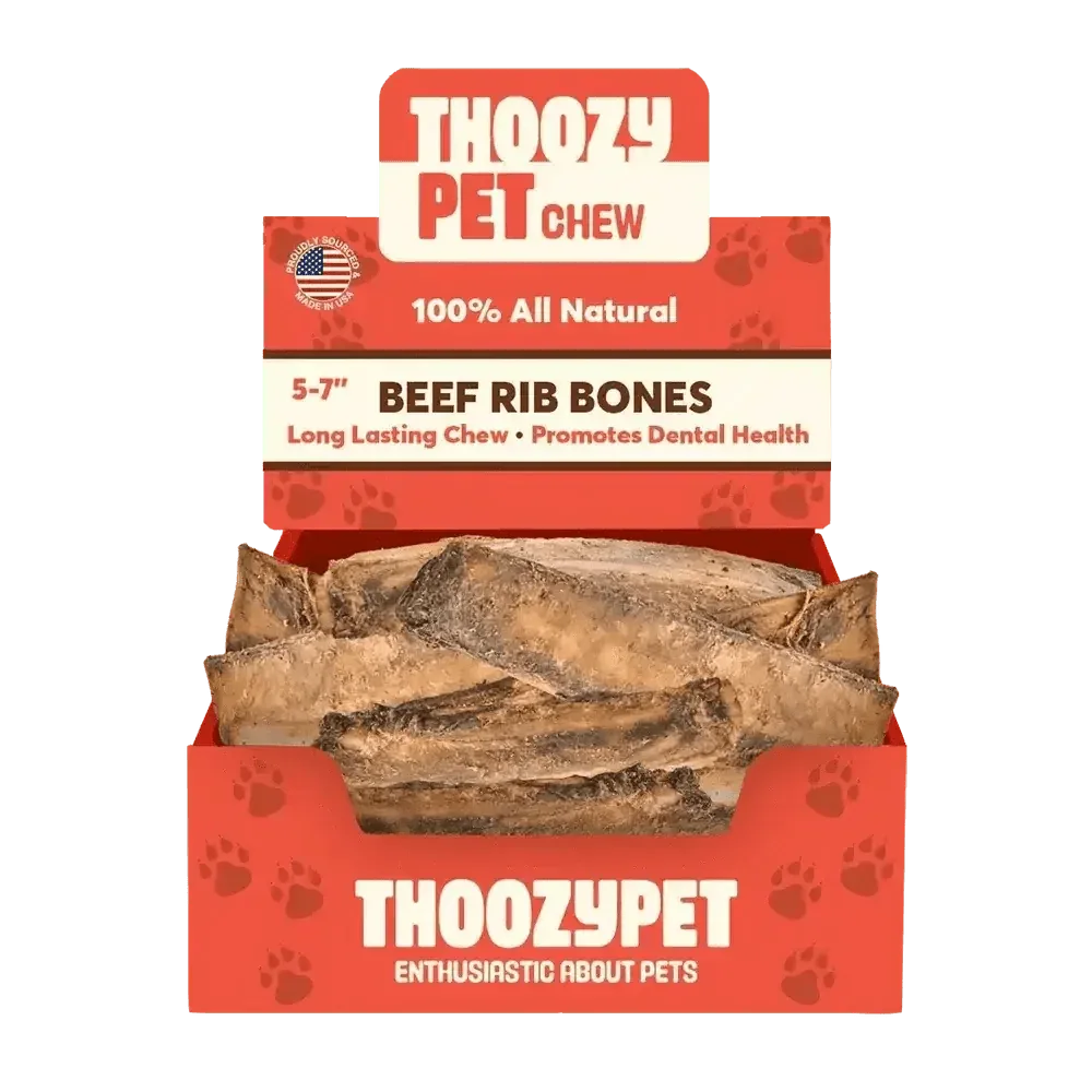 ThoozyPet USA - Sourced Beef Rib Bone Dog Chews 5 - 7" 50ct - Talis Us