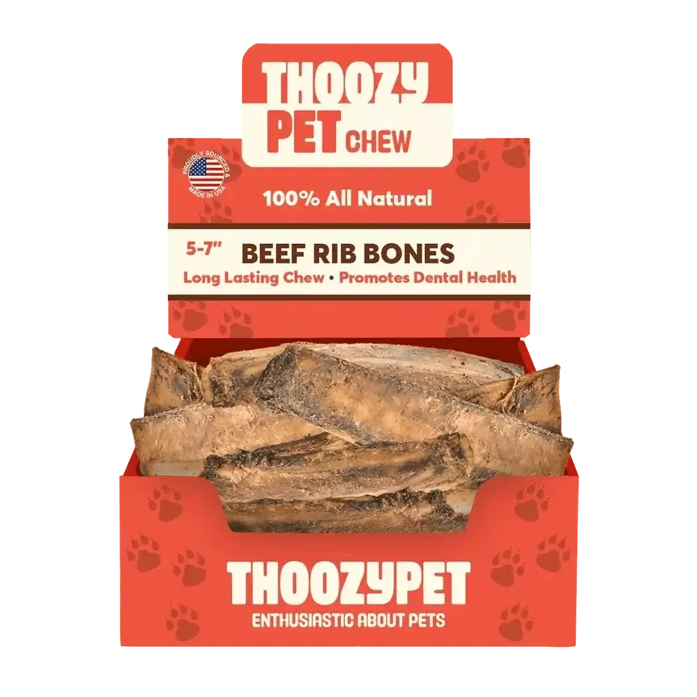 ThoozyPet USA - Sourced Beef Rib Bone Dog Chews 5 - 7" 50ct - Talis Us