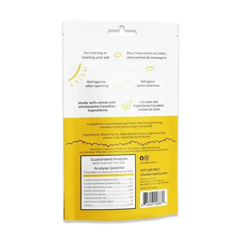 Tilted Barn Pet Beef Recipe No Garlic Soft & Chewy Dog Treats 3.53oz - Talis Us