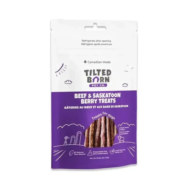 Tilted Barn Pet Beef & Saskatoon Berry Recipe Soft & Chewy Dog Treats 3.53oz - Talis Us