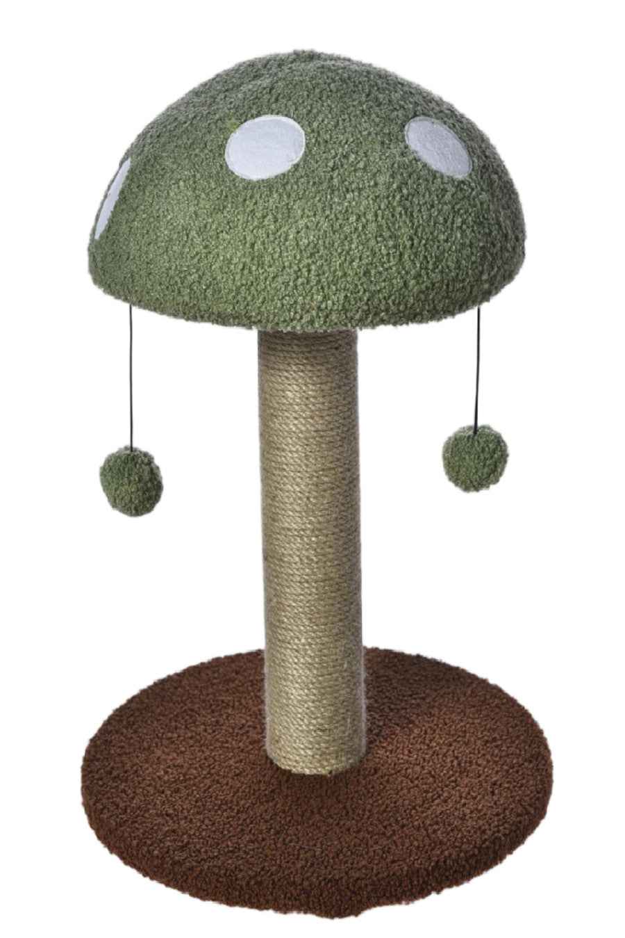 Max & Marlow Mushroom Cat Post w/ Toy Green