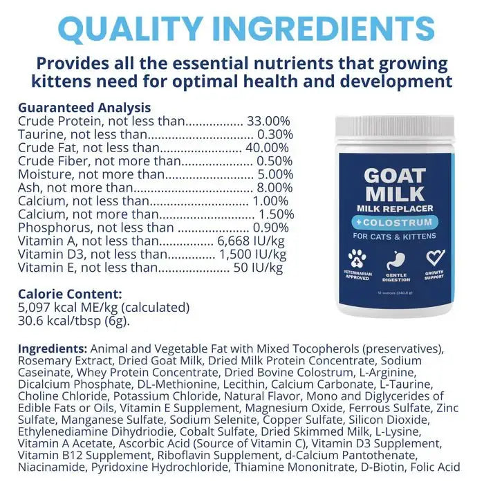 Under the Weather Goat Milk Replacer for Kittens 12oz - Talis Us