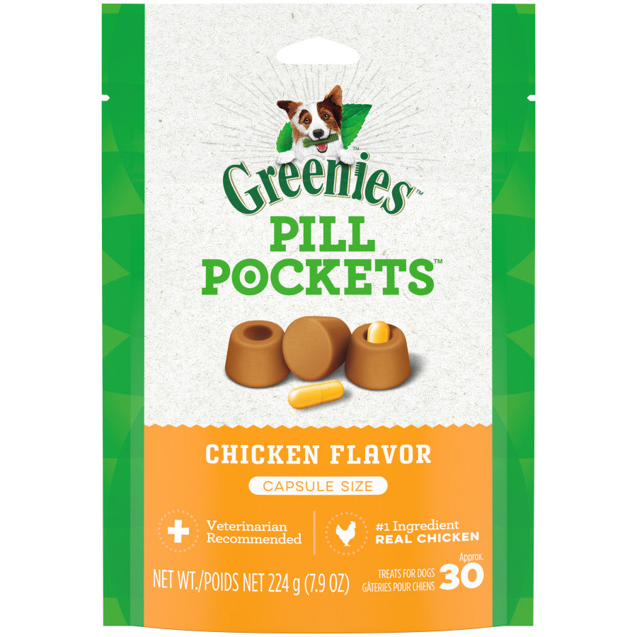 Greenies Pill Pockets for Dogs - Chicken Flavor Treats That Make Meds Easy