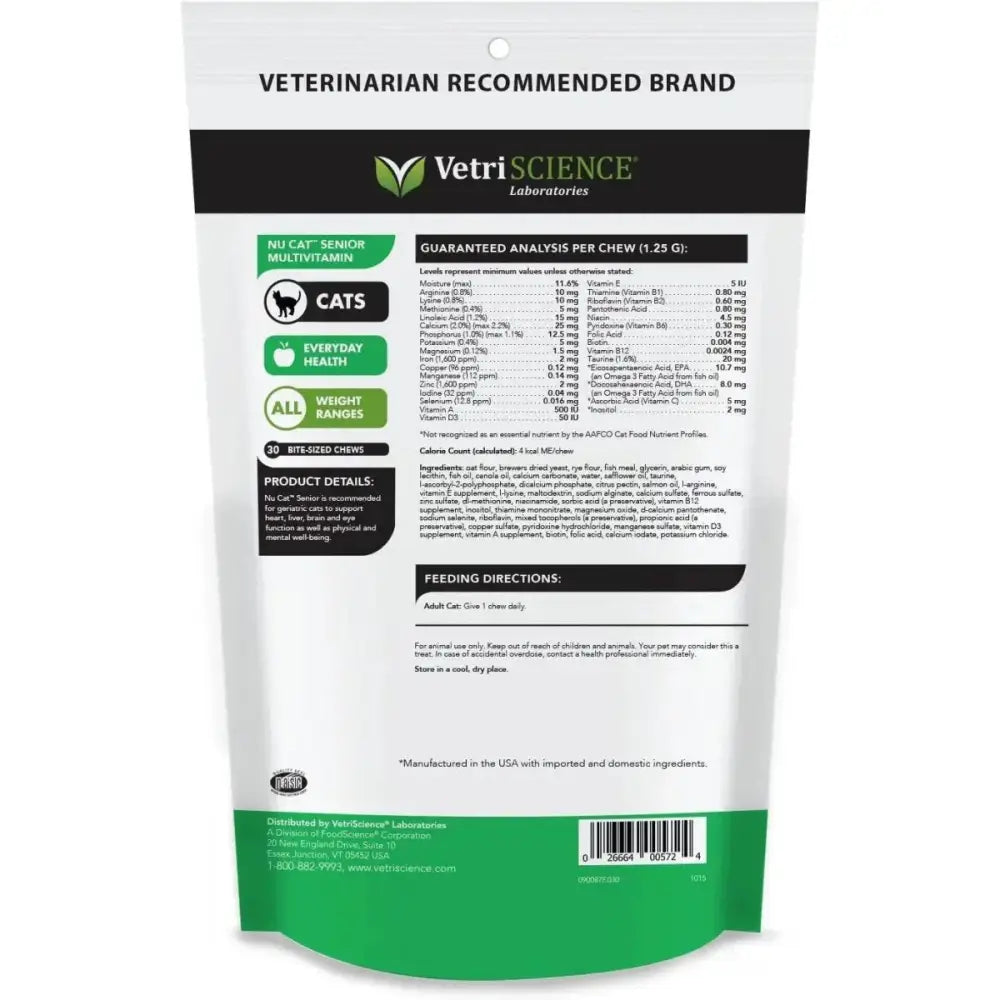 Vetri - Science Laboratories NuCat Senior Multivitamin for Cats 30ct - Talis Us