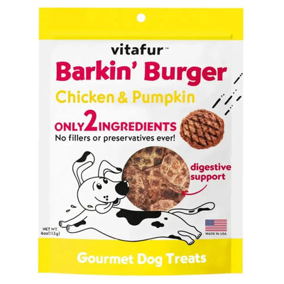 Vitafur Barkin Burger Chicken & Pumpkin Dog Treat 4 oz - Talis Us