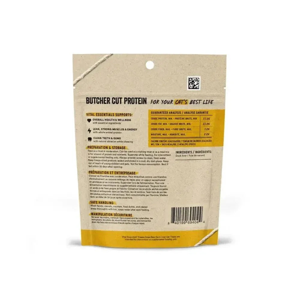 Vital Essentials® Freeze - Dried Duck Liver Cat Treats, 0.9 oz - Talis Us