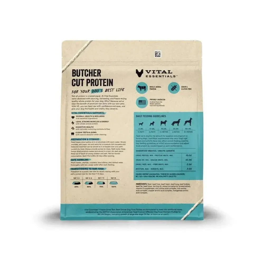 Vital Essentials® Freeze - Dried Raw Beef Entree Dog Food Patties, 30 oz - Talis Us