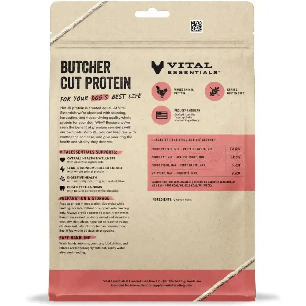 Vital Essentials Freeze - Dried Raw Chicken Necks Dog Treats, 9 oz - Talis Us
