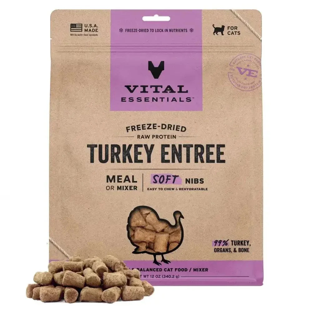 Vital Essentials Freeze - Dried Raw Entree & Mixer Cat Food Soft Nibs 12 oz - Talis Us