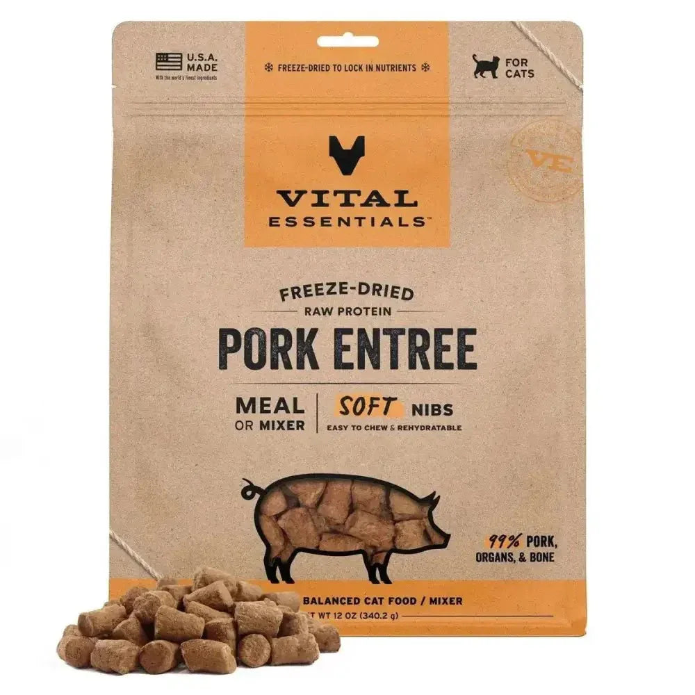 Vital Essentials Freeze - Dried Raw Entree & Mixer Cat Food Soft Nibs 12 oz - Talis Us