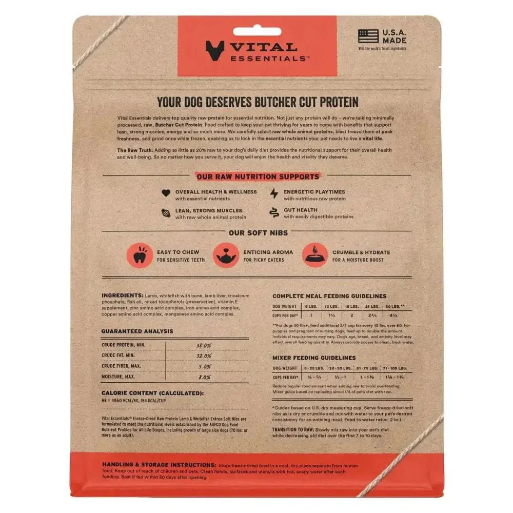 Vital Essentials¨ Freeze - Dried Raw Entree & Mixer Dog Food Soft Nibs 14 oz - Talis Us