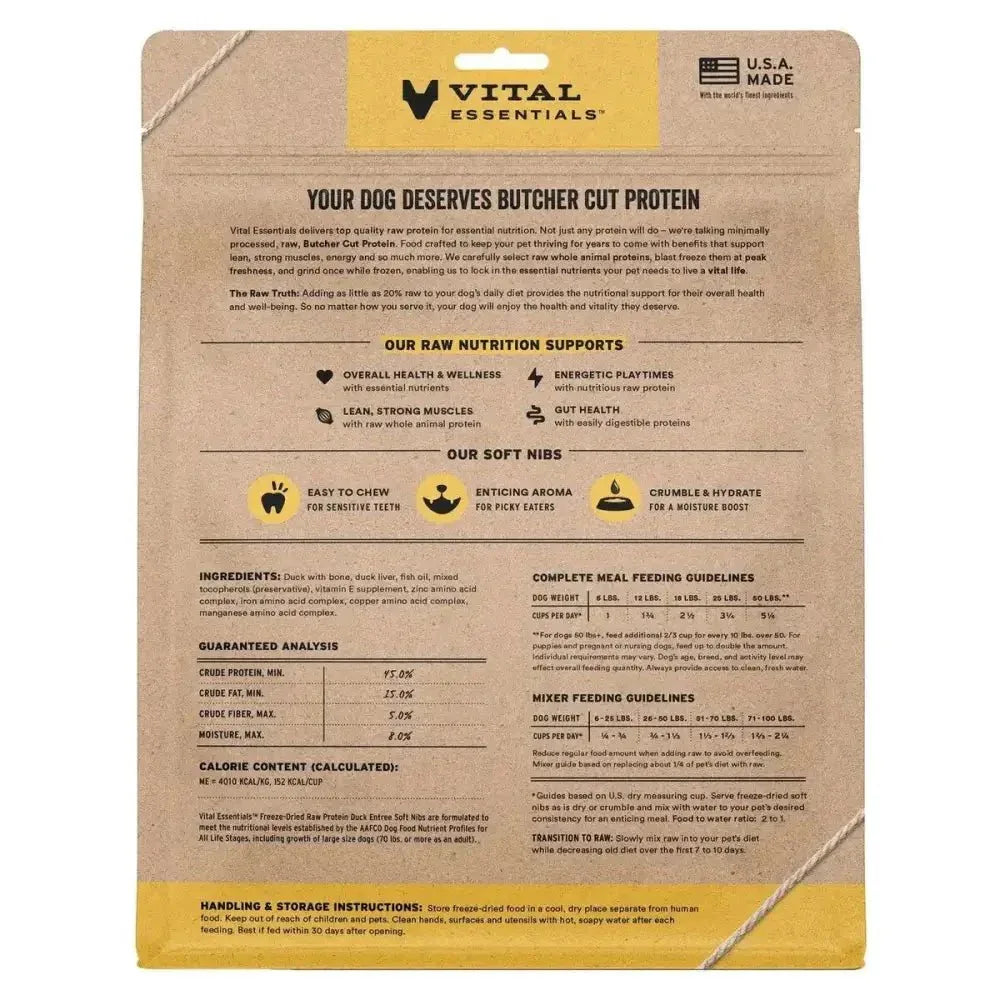 Vital Essentials¨ Freeze - Dried Raw Entree & Mixer Dog Food Soft Nibs 14 oz - Talis Us