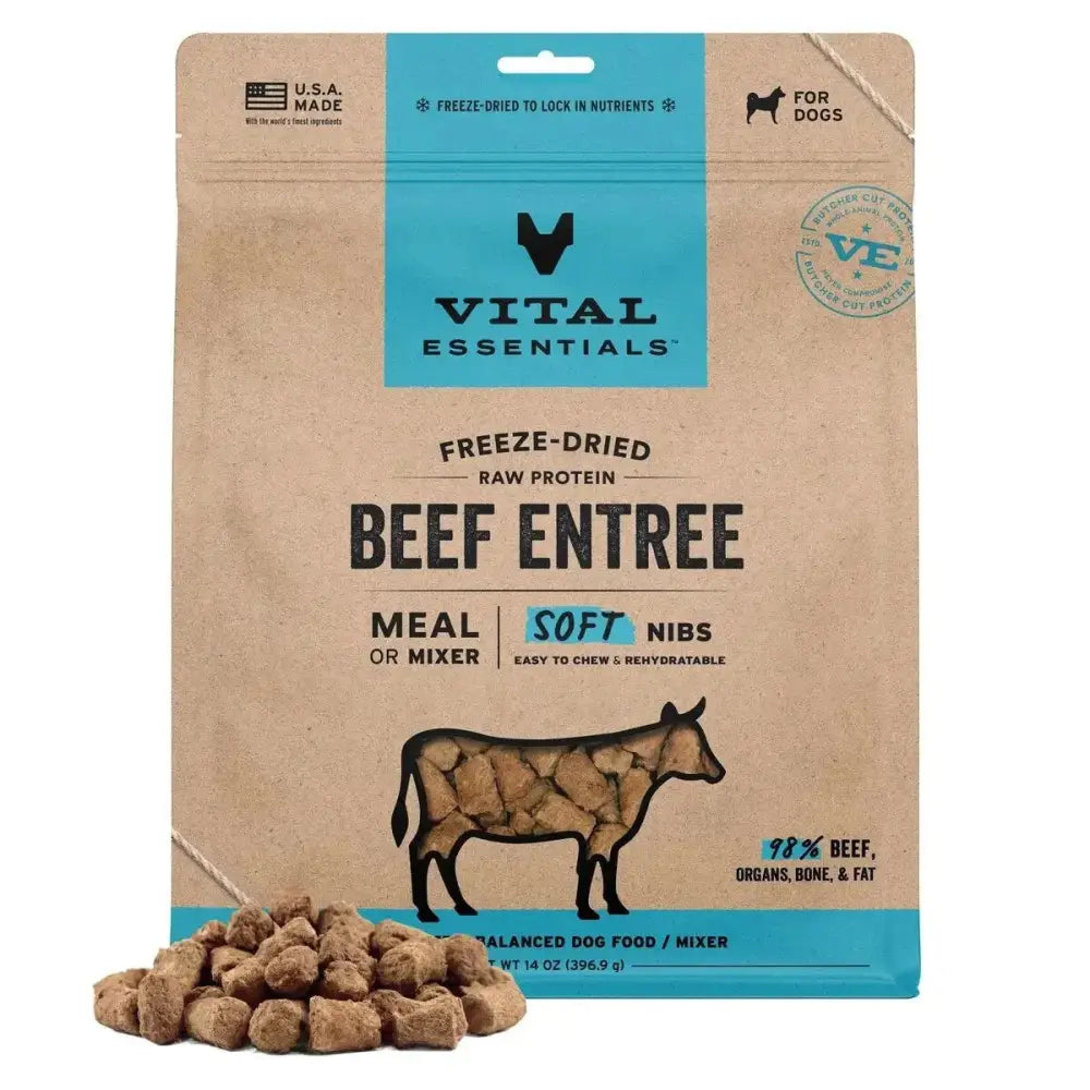 Vital Essentials¨ Freeze - Dried Raw Entree & Mixer Dog Food Soft Nibs 14 oz - Talis Us
