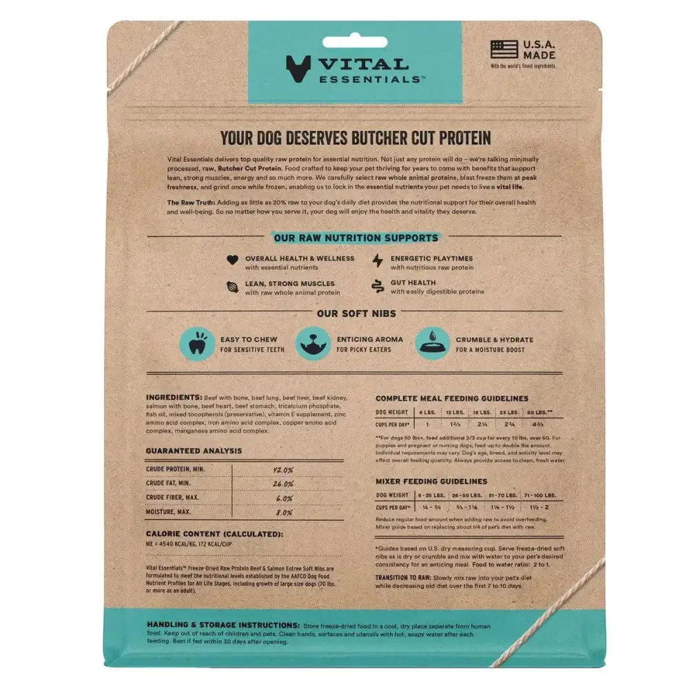 Vital Essentials¨ Freeze - Dried Raw Entree & Mixer Dog Food Soft Nibs 14 oz - Talis Us