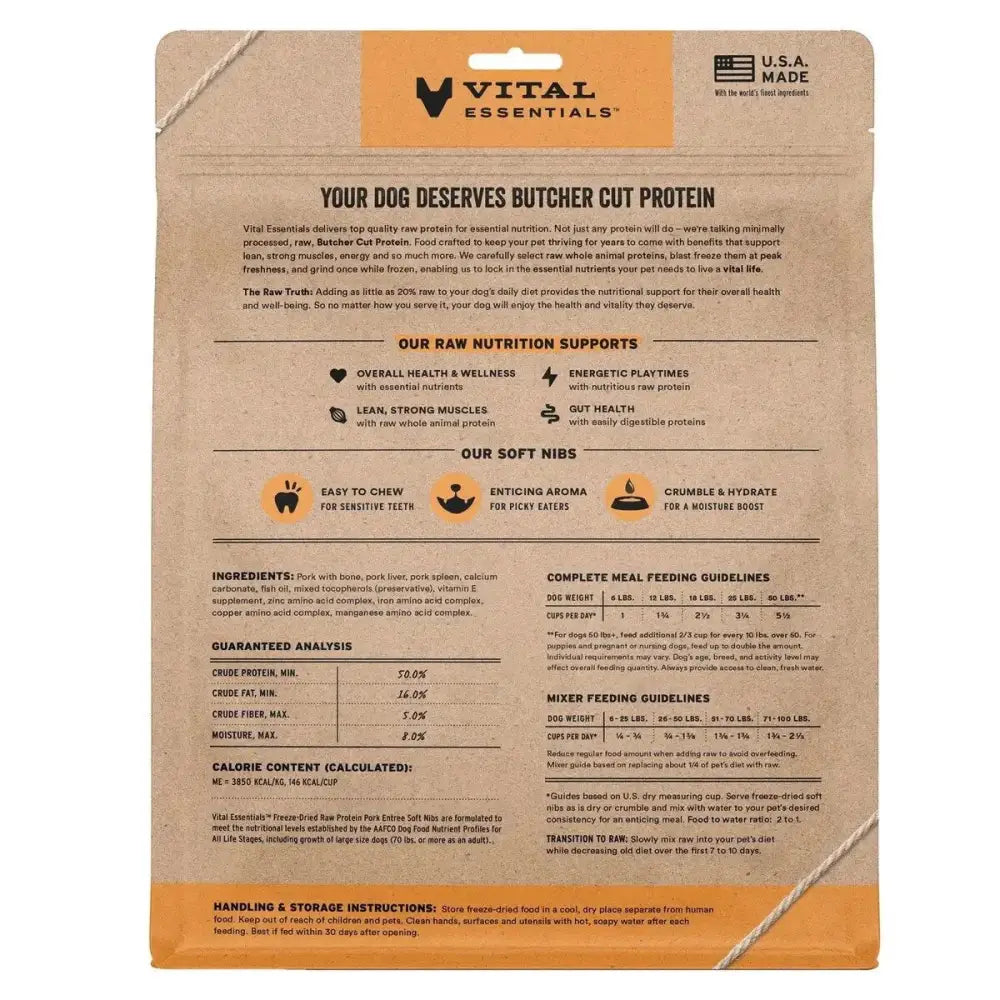 Vital Essentials¨ Freeze - Dried Raw Entree & Mixer Dog Food Soft Nibs 14 oz - Talis Us