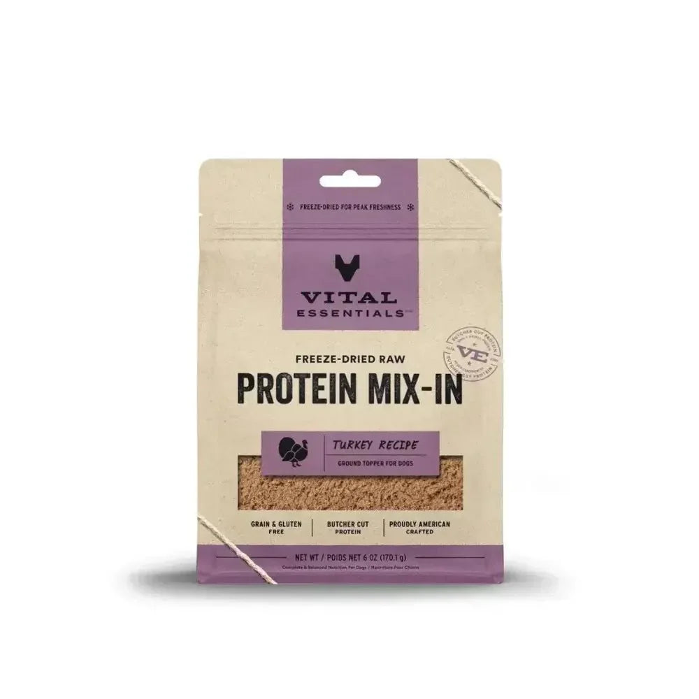 Vital Essentials® Freeze - Dried Raw Turkey Protein Mix - In Ground Topper For Dogs, 6 Oz - Talis Us